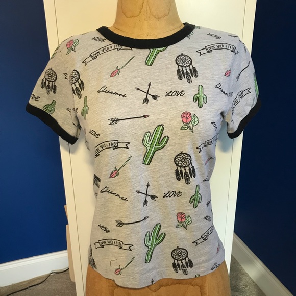 Electric Pink Tops - Tribal Print Tee 🌵